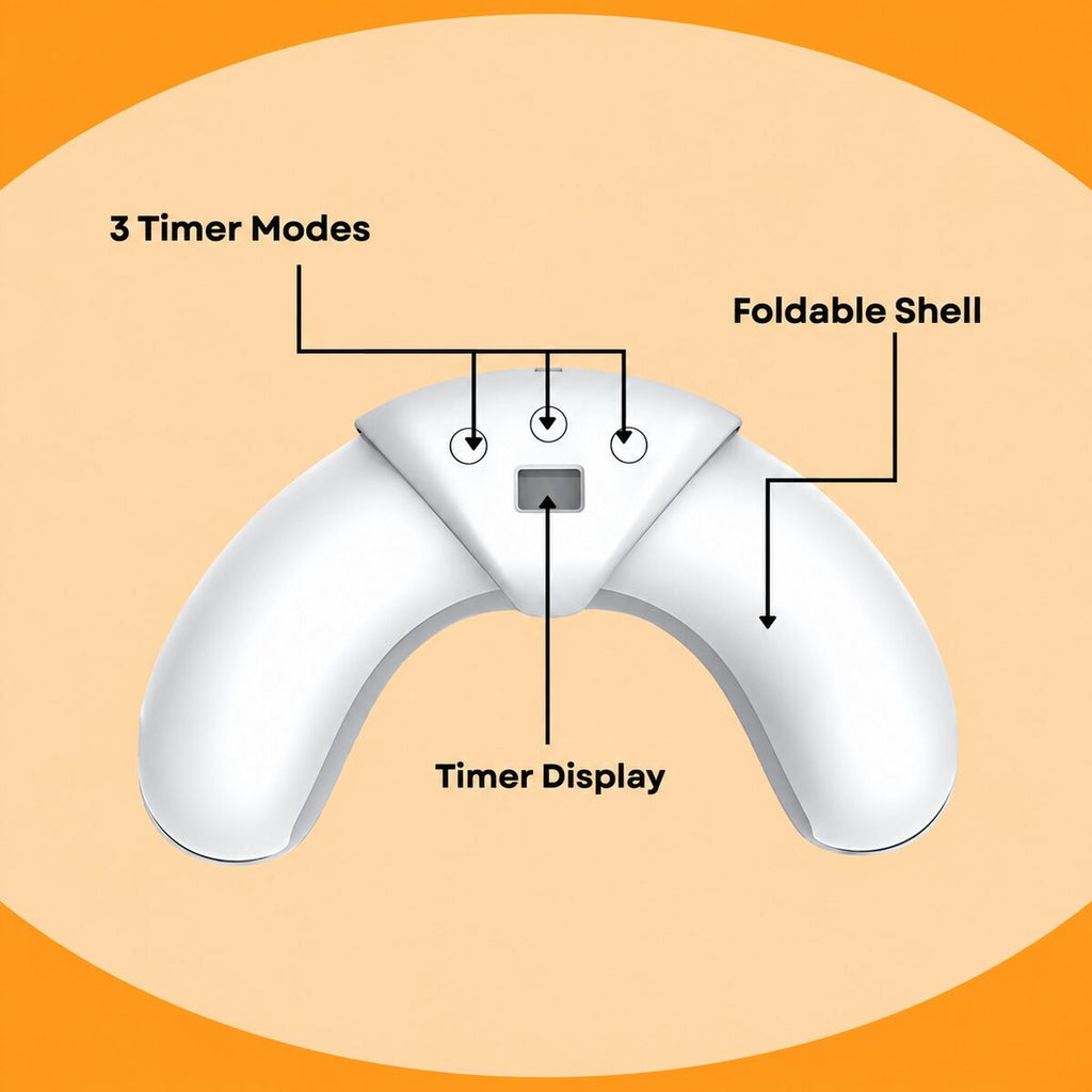 FungaBeam features: 3 timer modes, timer display, foldable shell