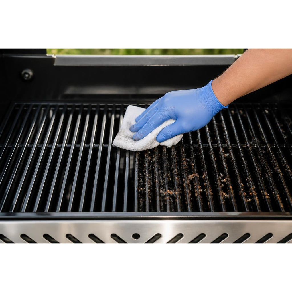 Microfiber Wipe Kit — wiping grease off a grill grate